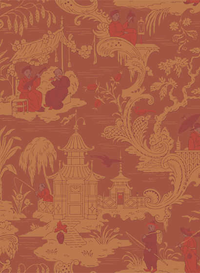 Cole & Son Papier peint Chinese Toile - red-1882.4 Cole & Son Papier peint Chinese Toile - red-1882.4