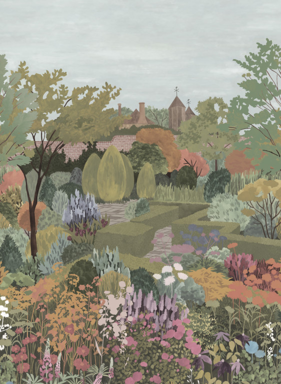 Little Greene Carta da parati panoramica Castle Garden-19152