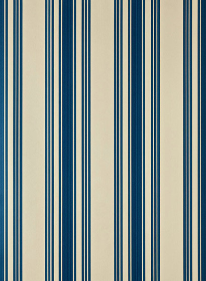 Farrow & Ball Papier peint Tented Stripe - String/ Strong Blue-1936.1 Farrow & Ball Papier peint Tented Stripe - String/ Strong Blue-1936.1