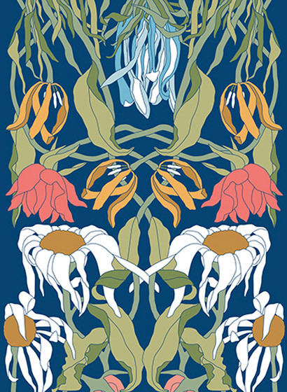 Tapete JOB-07 Withered Flowers Color von Studio Job-1961 Tapete JOB-07 Withered Flowers Color von Studio Job-1961
