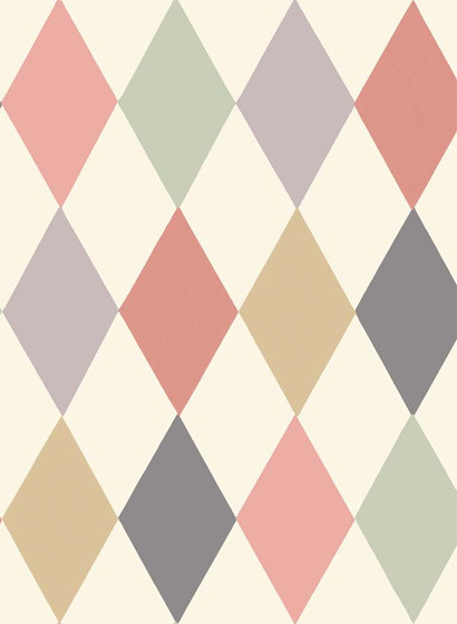 Tapete Punchinello von Cole & Son - Coral & Green-1977.4 Tapete Punchinello von Cole & Son - Coral & Green-1977.4