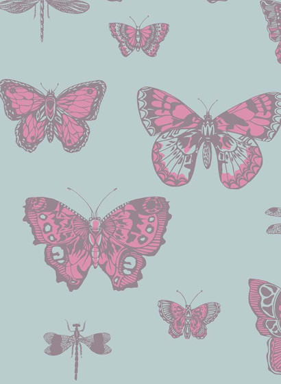 Tapete Butterflies & Dragonflies von Cole & Son - Pink/ Blue-1990.1 Tapete Butterflies & Dragonflies von Cole & Son - Pink/ Blue-1990.1