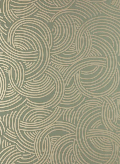 Farrow & Ball Carta da parati Tourbillon - Green/ Gilver-1992.8