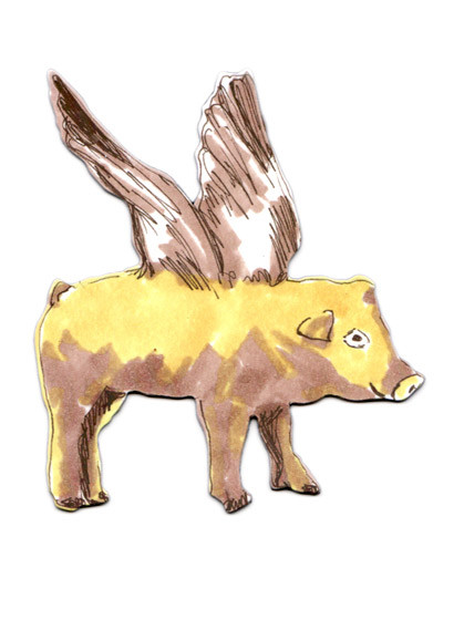 Sian Zeng Magnet Flying Pig - Yellow-2032.3 Sian Zeng Magnet Flying Pig - Yellow-2032.3