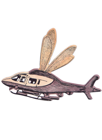 Magnet Flycopter Small Brown von Sian Zeng-2043.5 Magnet Flycopter Small Brown von Sian Zeng-2043.5