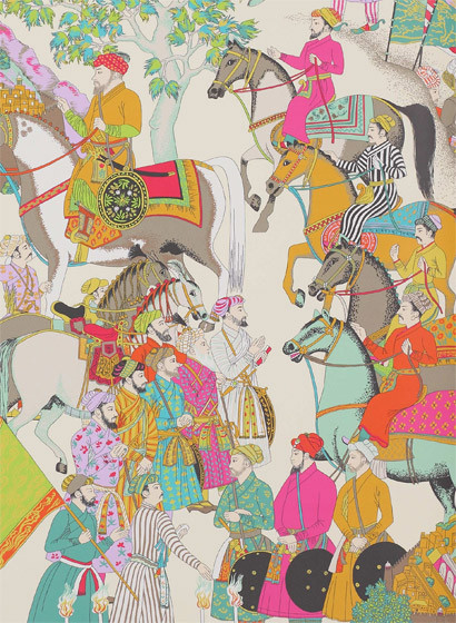 Manuel Canovas Tapete Dara von Colefax & Fowler - Turquoise-2144.3