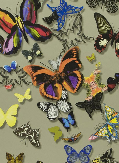 Christian Lacroix Carta da parati Butterfly Parade - Platine-2177.5 Christian Lacroix Carta da parati Butterfly Parade - Platine-2177.5