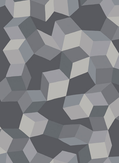 Cole & Son Papier peint Puzzle - Grey/ Black-2182.1 Cole & Son Papier peint Puzzle - Grey/ Black-2182.1