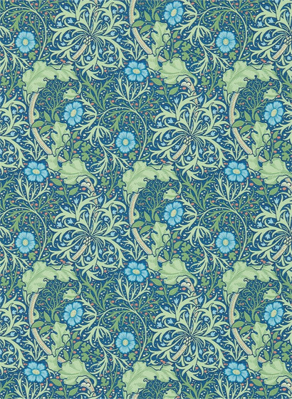 Morris & Co Papier peint Seaweed - Cobalt/ Thyme-2288.2
