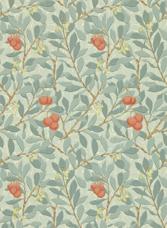 Morris & Co Tapete Arbutus - Blue/ Pink-2290.7