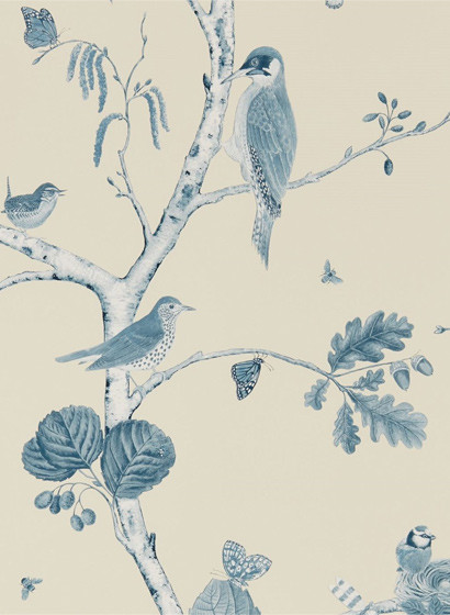 Tapete Woodland Chorus von Sanderson - Indigo/ Ecru-2466.4 Tapete Woodland Chorus von Sanderson - Indigo/ Ecru-2466.4