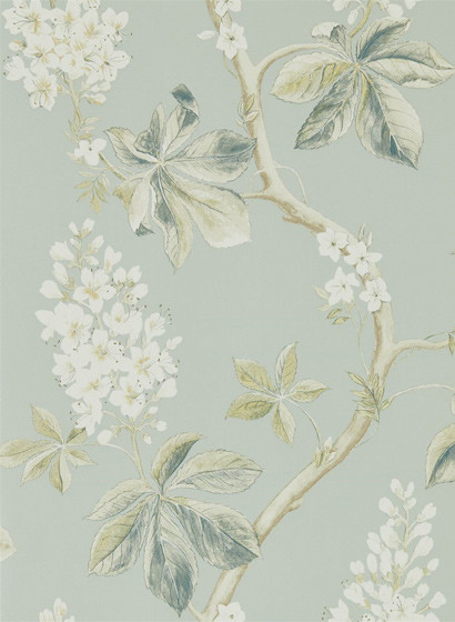 Tapete Chestnut Tree von Sanderson - Grey Blue/ Sage-2472.1 Tapete Chestnut Tree von Sanderson - Grey Blue/ Sage-2472.1