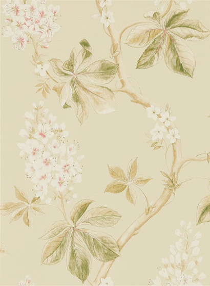 Tapete Chestnut Tree von Sanderson - Coral/ Bayleaf-2472.5