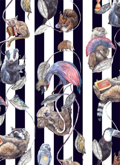 House of Hackney Tapete Hackney Empire - Midnight Stripe-2601.4 House of Hackney Tapete Hackney Empire - Midnight Stripe-2601.4