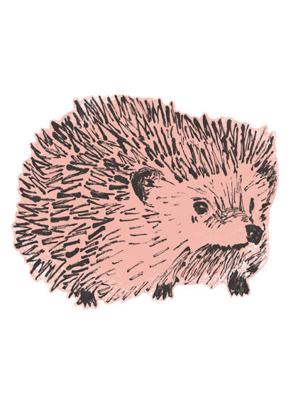 Wandsticker Hedgehog von Sian Zeng - Pink-2639.1 Wandsticker Hedgehog von Sian Zeng - Pink-2639.1
