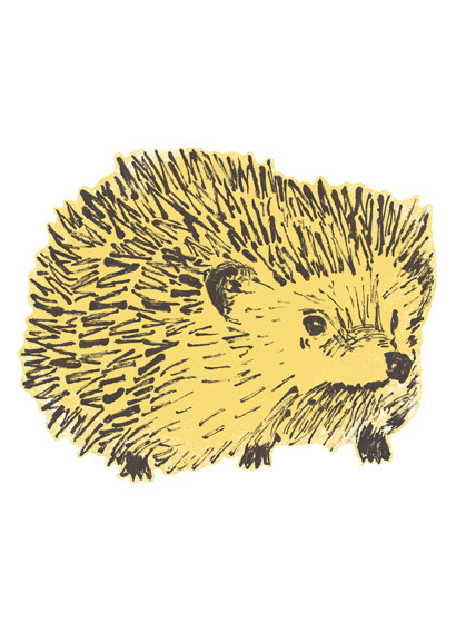 Sian Zeng Sticker mural Hedgehog - Yellow-2639.2 Sian Zeng Sticker mural Hedgehog - Yellow-2639.2