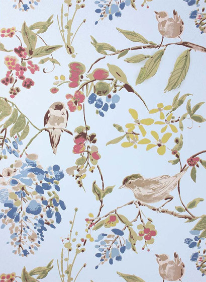 Nina Campbell Wallpaper Penglai Blue/ Pink-2642.3