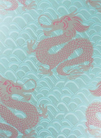 Matthew Williamson Carta da parati Celestial Dragon - Ice Blue/ Rose/ Metallic Gold-2658.1 Matthew Williamson Carta da parati Celestial Dragon - Ice Blue/ Rose/ Metallic Gold-2658.1