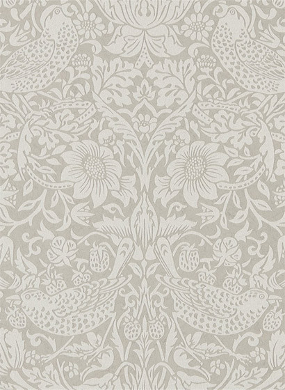 Morris & Co. Tapete Pure Strawberry Thief - Silver/ Stone-2910.2 Morris & Co. Tapete Pure Strawberry Thief - Silver/ Stone-2910.2