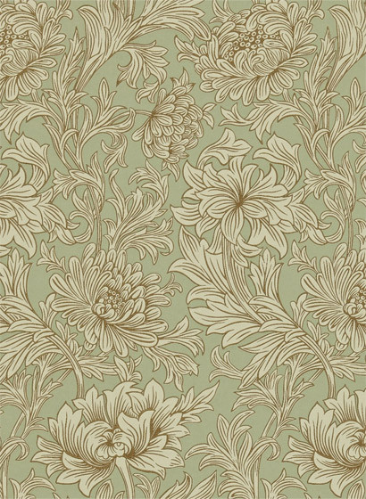 Tapete Chrysanthemum Toile von Morris & Co. - Eggshell/ Gold-2917.5 Tapete Chrysanthemum Toile von Morris & Co. - Eggshell/ Gold-2917.5