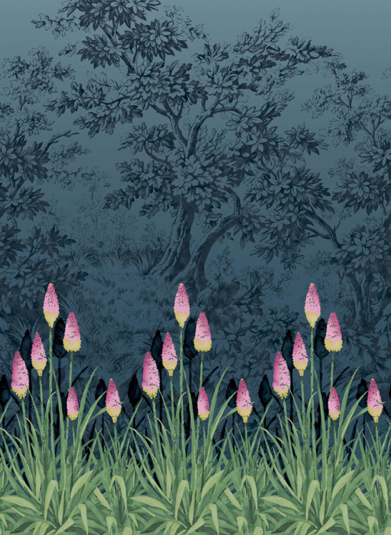 Little Greene Papier peint Upper Brook Street - Twilight-3017.4 Little Greene Papier peint Upper Brook Street - Twilight-3017.4