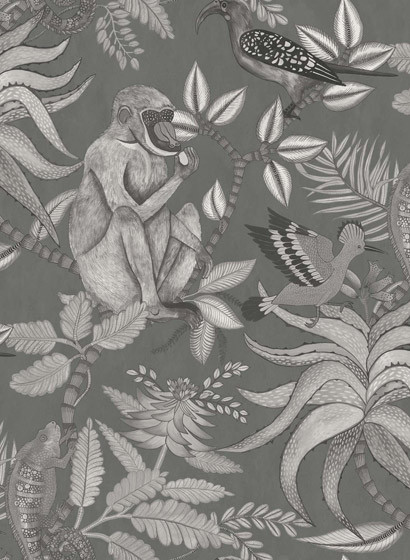 Cole & Son Wallpaper Savuti Charcoal-3024.3 Cole & Son Wallpaper Savuti Charcoal-3024.3