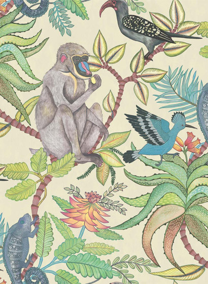 Afrikanische Tapete Savuti von Cole & Son - Cream/ Multi-3024.7 Afrikanische Tapete Savuti von Cole & Son - Cream/ Multi-3024.7