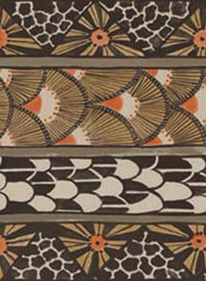 Bordüre Ardmore Border von Cole & Son - Orange/ Charcoal-3033.3 Bordüre Ardmore Border von Cole & Son - Orange/ Charcoal-3033.3