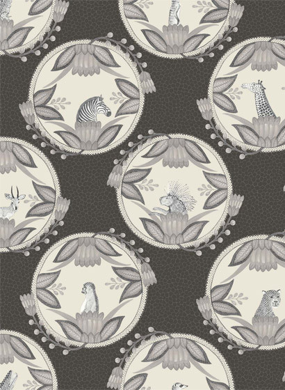 Cole & Son Papier peint Ardmore Cameos - Black/ White-3036.4 Cole & Son Papier peint Ardmore Cameos - Black/ White-3036.4
