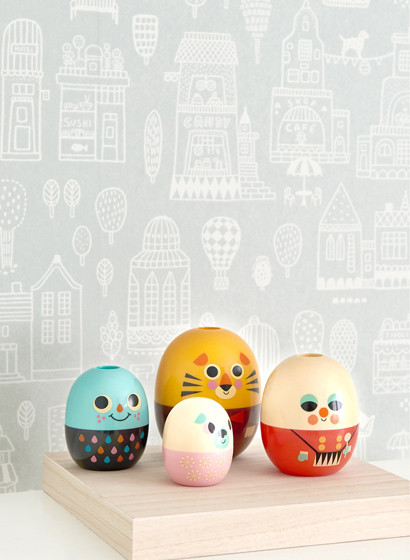 Majvillan Kindertapete Small Town-3086 Majvillan Kindertapete Small Town-3086