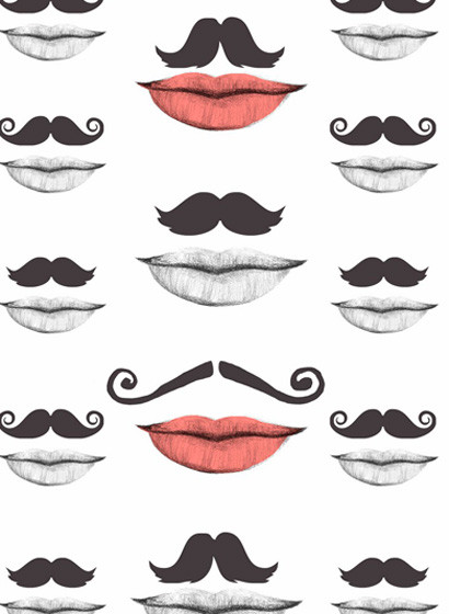 MINDTHEGAP Wallpaper Moustache and Lips-3206 MINDTHEGAP Wallpaper Moustache and Lips-3206