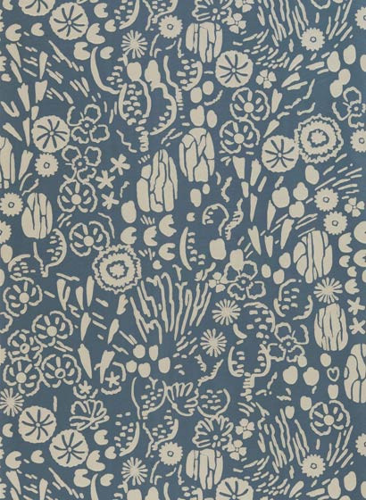 Farrow & Ball Papier peint Atacama - Stiffkey Blue/ Silver-3314.1 Farrow & Ball Papier peint Atacama - Stiffkey Blue/ Silver-3314.1