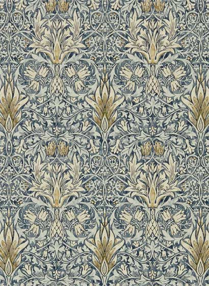 Morris & Co Carta da parati Snakeshead - Indigo/ Cumin-3505.6 Morris & Co Carta da parati Snakeshead - Indigo/ Cumin-3505.6