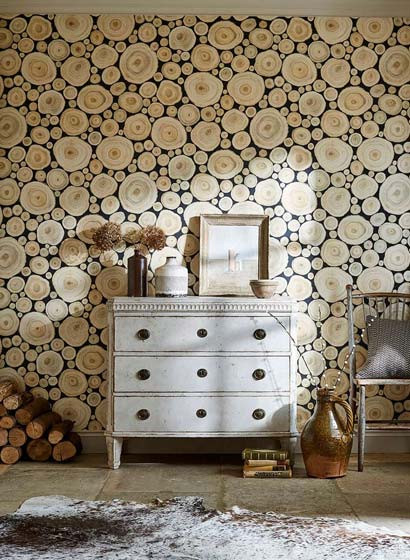 Sanderson Papier peint Alnwick Logs-3680 Sanderson Papier peint Alnwick Logs-3680