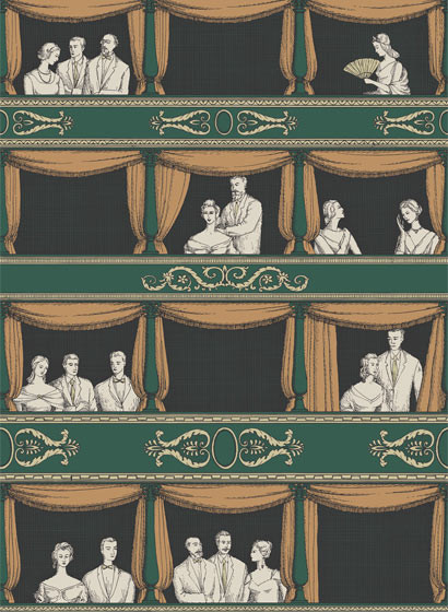 Fornasetti Tapete Teatro von Cole and Son - Racing Car Green-3892.2 Fornasetti Tapete Teatro von Cole and Son - Racing Car Green-3892.2