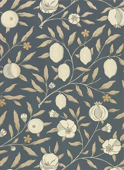 Morris & Co Carta da parati Pure Fruit - Black Ink-3926.4 Morris & Co Carta da parati Pure Fruit - Black Ink-3926.4