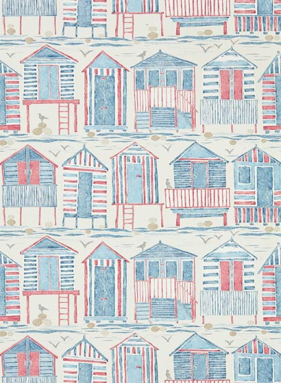 Strandhäuser Tapete Beach Huts von Sanderson - Nautical-4037.1 Strandhäuser Tapete Beach Huts von Sanderson - Nautical-4037.1