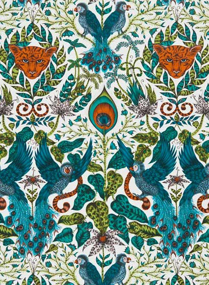 Exotische Vogeltapete Amazon von Clarke & Clarke - Jungle-4057.2 Exotische Vogeltapete Amazon von Clarke & Clarke - Jungle-4057.2