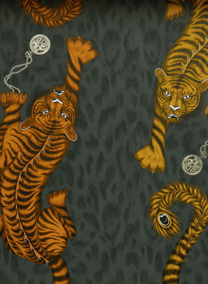 Tiger Tapete Tigris von Clarke und Clarke - Flame-4060.1 Tiger Tapete Tigris von Clarke und Clarke - Flame-4060.1