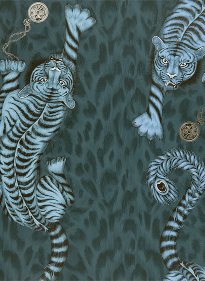 Tiger Tapete Tigris von Clarke und Clarke - Navy-4060.3 Tiger Tapete Tigris von Clarke und Clarke - Navy-4060.3