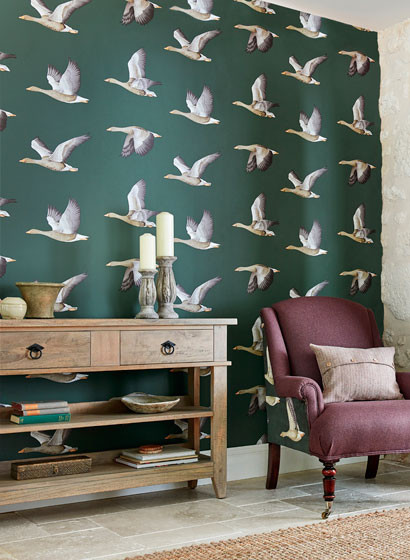 Sanderson Wallpaper Elysian Geese-4081 Sanderson Wallpaper Elysian Geese-4081