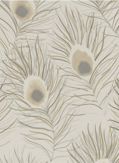 Pfauenfeder Tapete Orlena von Harlequin - Putty/ Silver-4192.3 Pfauenfeder Tapete Orlena von Harlequin - Putty/ Silver-4192.3