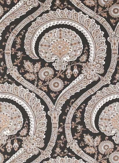 Tapete Les Indiennes v. Nina Campbell - Black/ Gilver/Copper-4207.3 Tapete Les Indiennes v. Nina Campbell - Black/ Gilver/Copper-4207.3