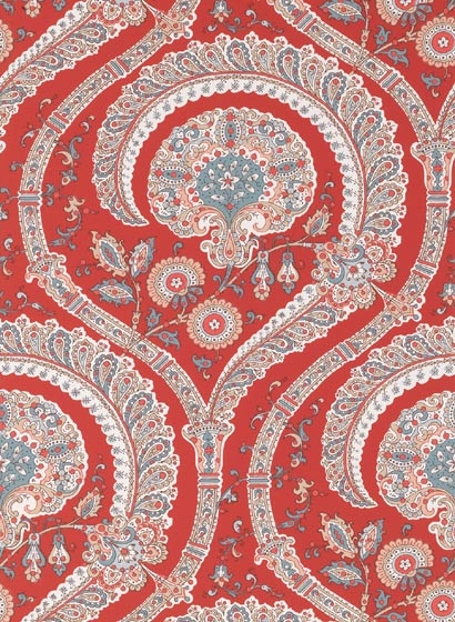 Nina Campbell Papier peint Les Indiennes - Red/ Teal-4207.4