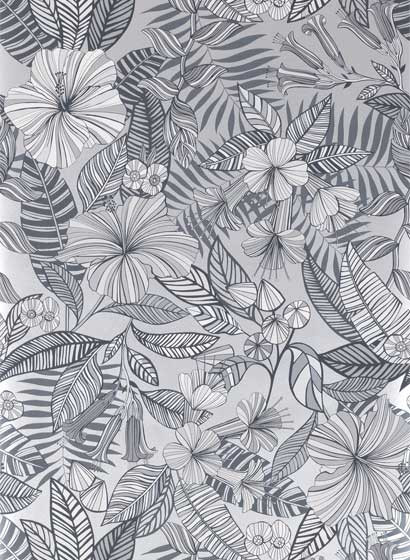 Matthew Williamson Papier peint Valldemossa - Black/ White/ Silver-4214.5 Matthew Williamson Papier peint Valldemossa - Black/ White/ Silver-4214.5