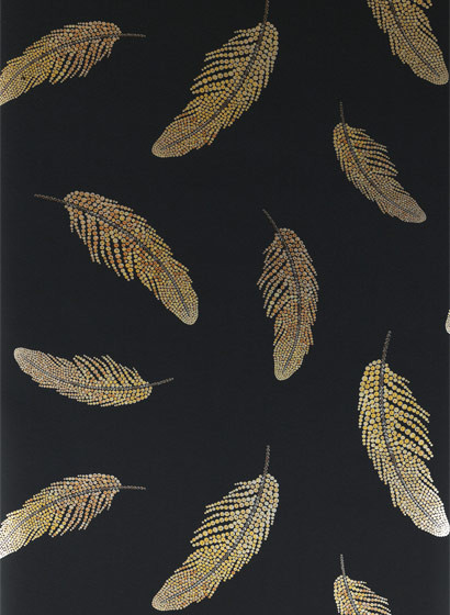 Feder Tapete Adornado v. Osborne & Little - Charcoal/ Amber-4215.6 Feder Tapete Adornado v. Osborne & Little - Charcoal/ Amber-4215.6