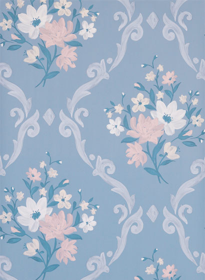 Matthew Williamson Wallpaper Almudaina Powder Blue/ Creme/ Blush-4218.4 Matthew Williamson Wallpaper Almudaina Powder Blue/ Creme/ Blush-4218.4