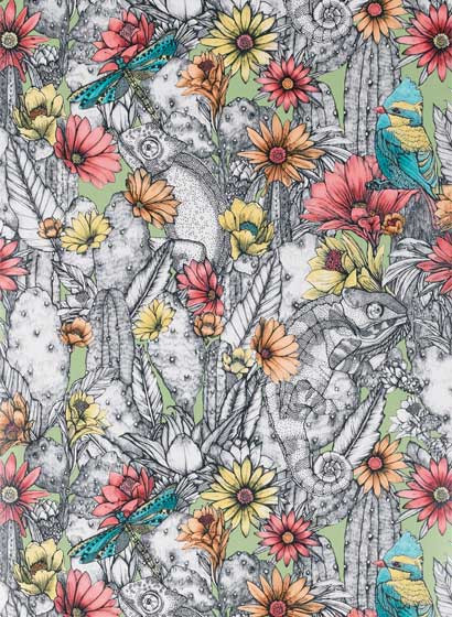 Matthew Williamson Carta da parati Cactus Garden - Celadon/ Pink/ Marigold/ Lemon-4222.3 Matthew Williamson Carta da parati Cactus Garden - Celadon/ Pink/ Marigold/ Lemon-4222.3