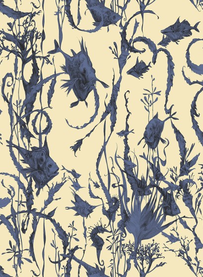 Meeres-Tapete Jardin Marine von Edmond Petit - Bleu-4474.3 Meeres-Tapete Jardin Marine von Edmond Petit - Bleu-4474.3