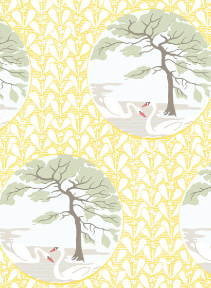 Tapete Etangs de Corot von Isidore Leroy - Jaune-4639.5